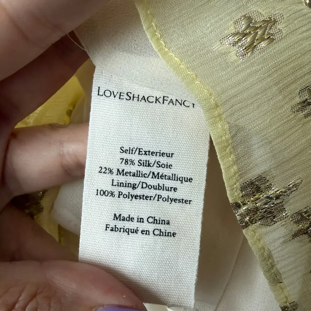 LoveShackFancy Rina Star Dress in Sunflower Size 4